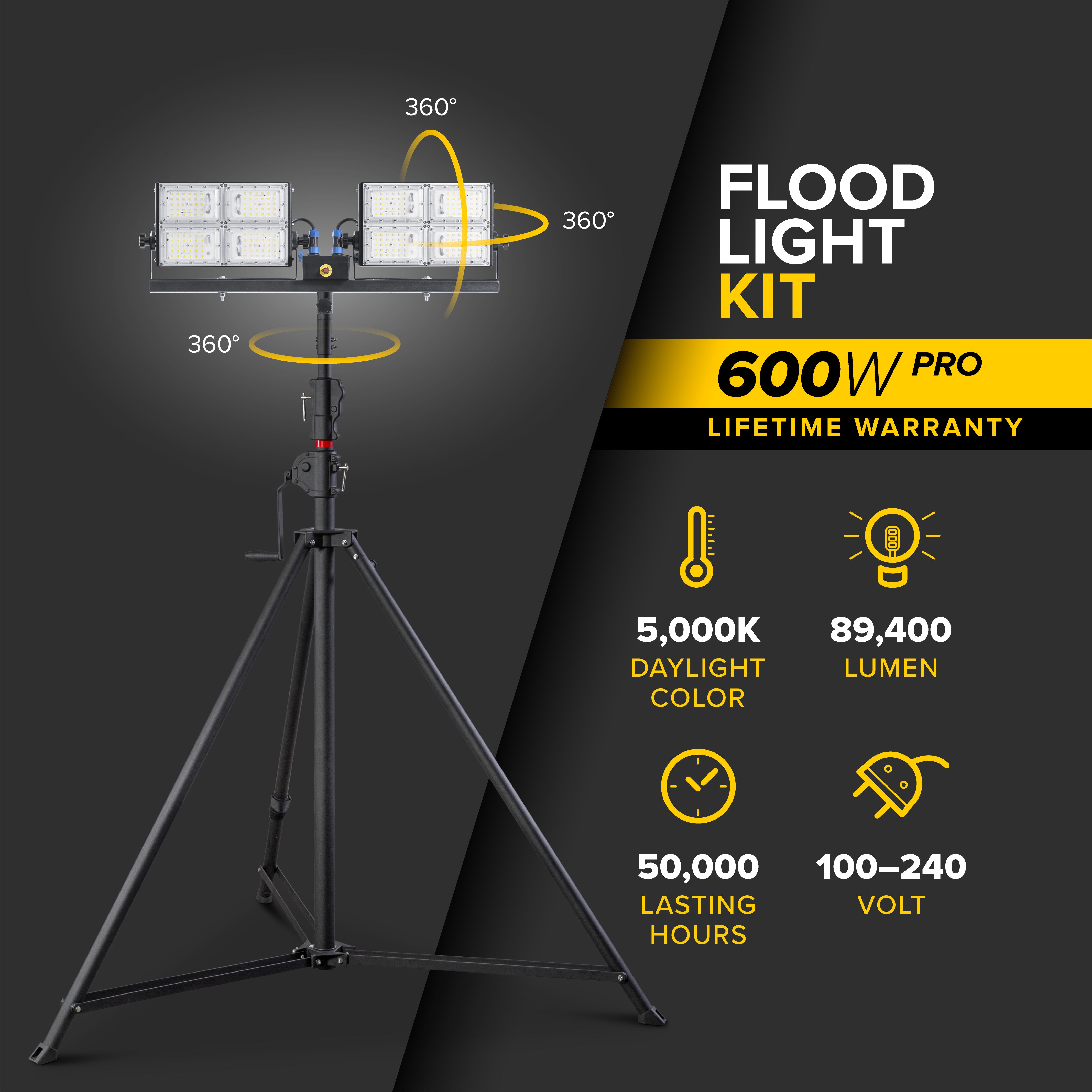 600 Watt Flood Light Kit