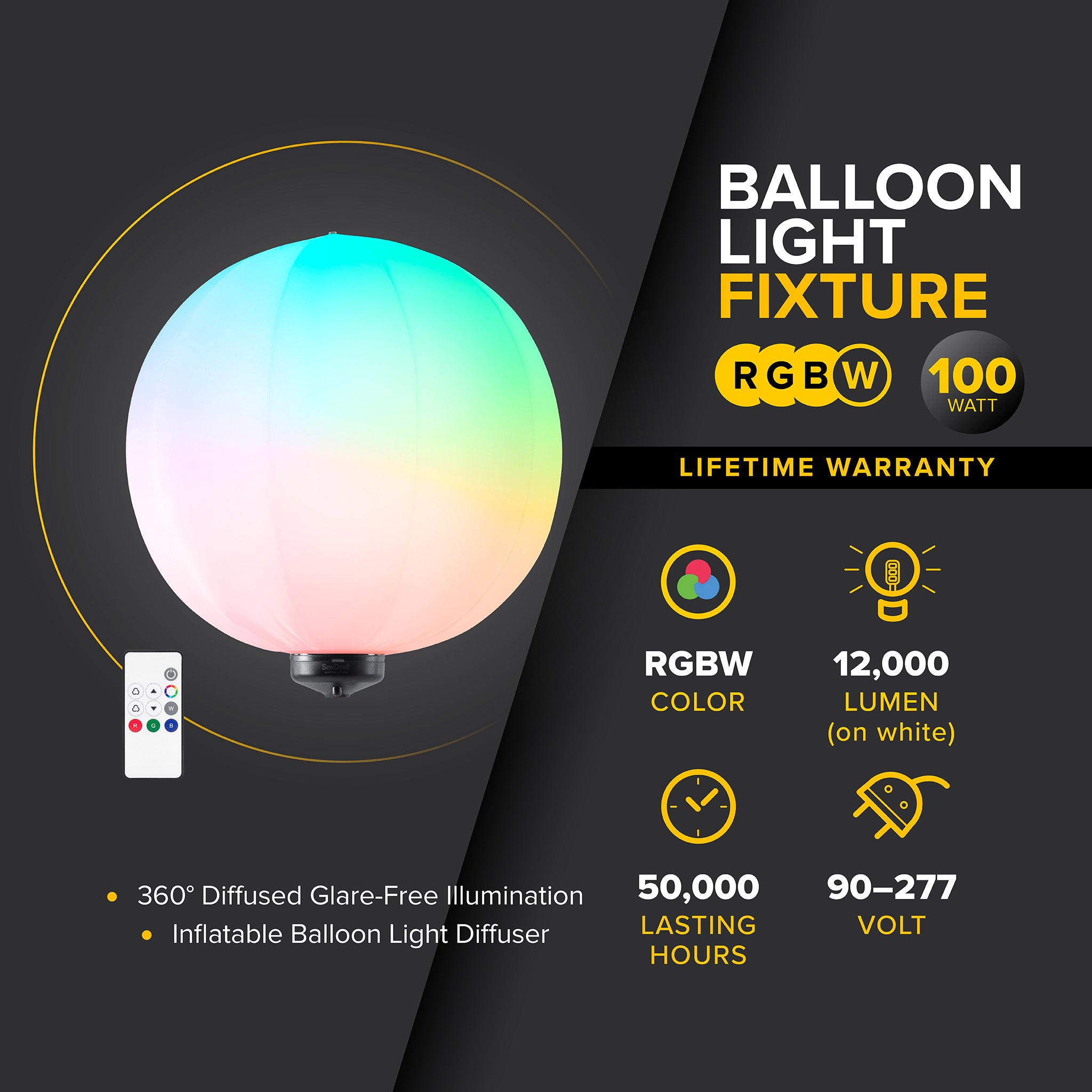 G3 100 Watt RGBW Balloon Light Fixture