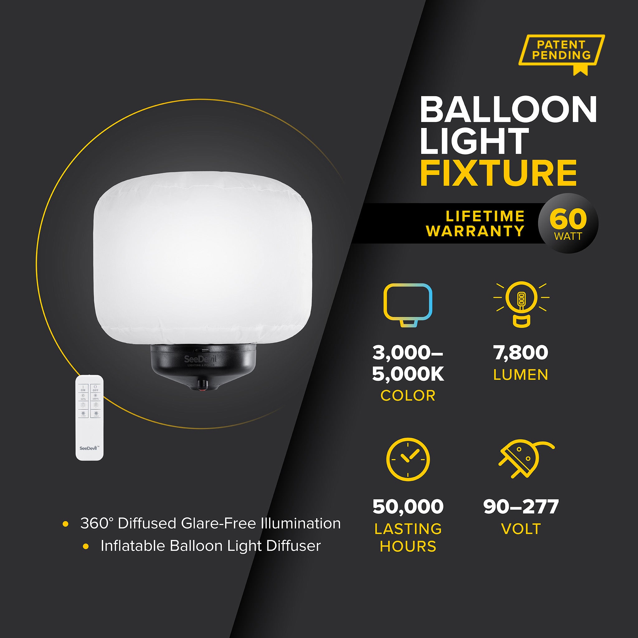 G3 60 Watt Balloon Light Fixture