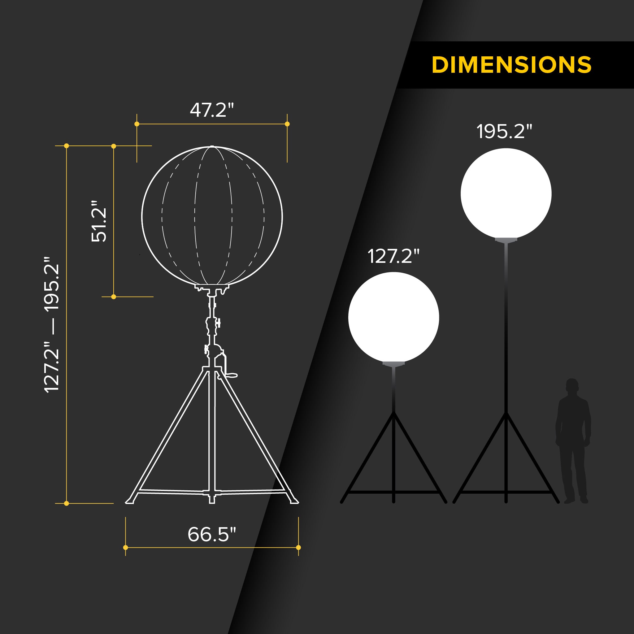 G3 400 Watt RGB+CCT Balloon Light Kit