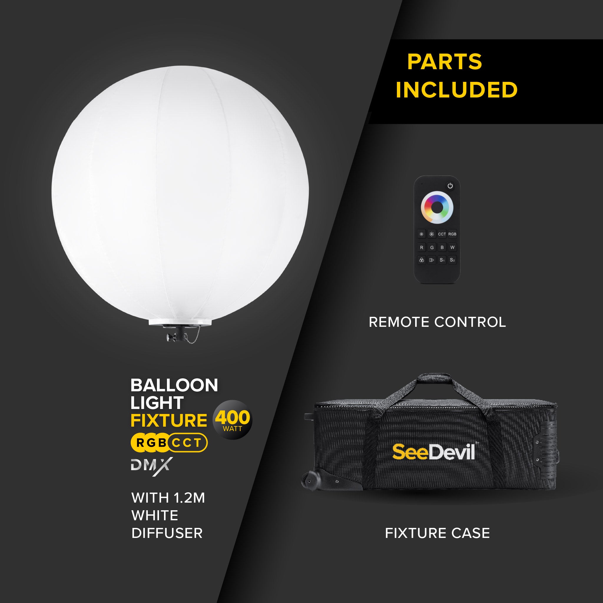 G3 DMX 400 Watt RGB+CCT Balloon Light Fixture