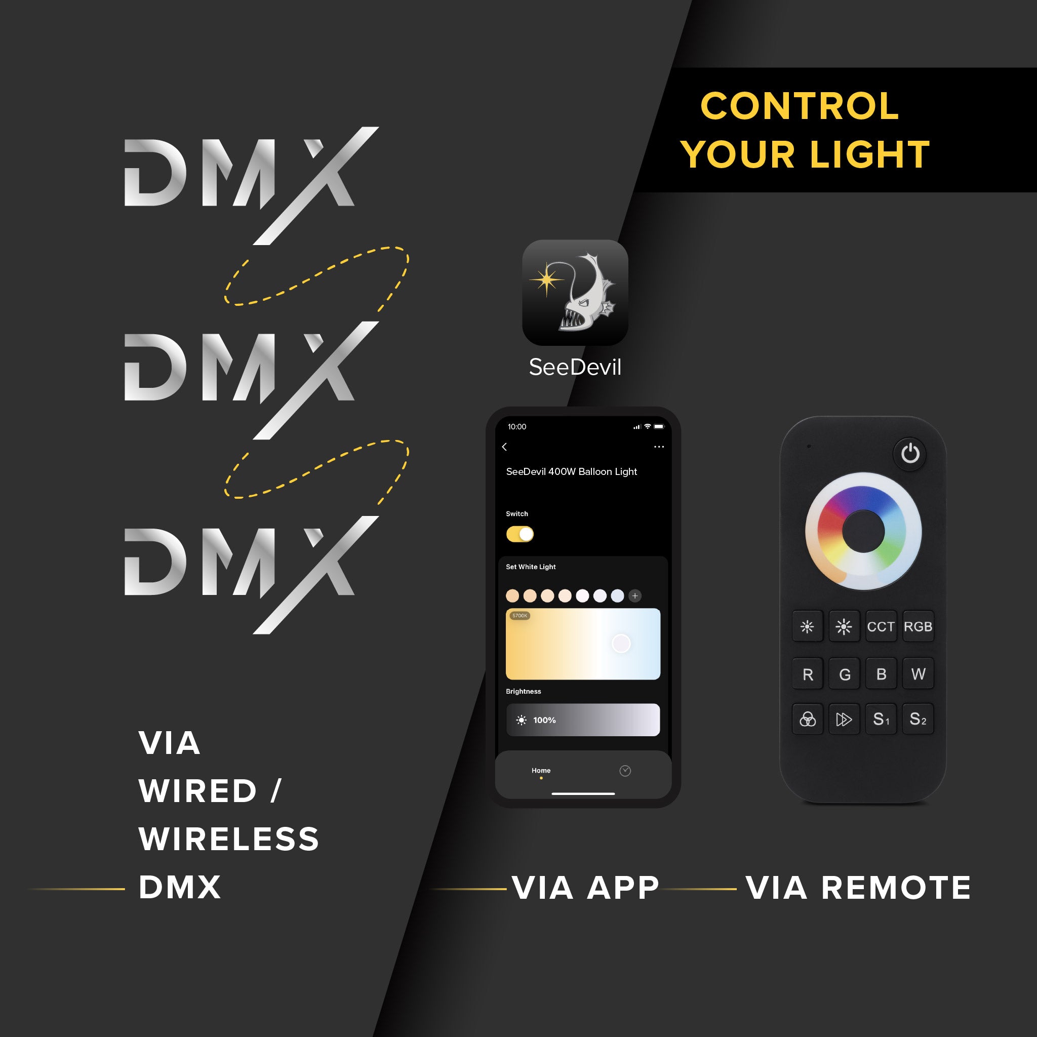 G3 DMX 400 Watt RGB+CCT Balloon Light Kit