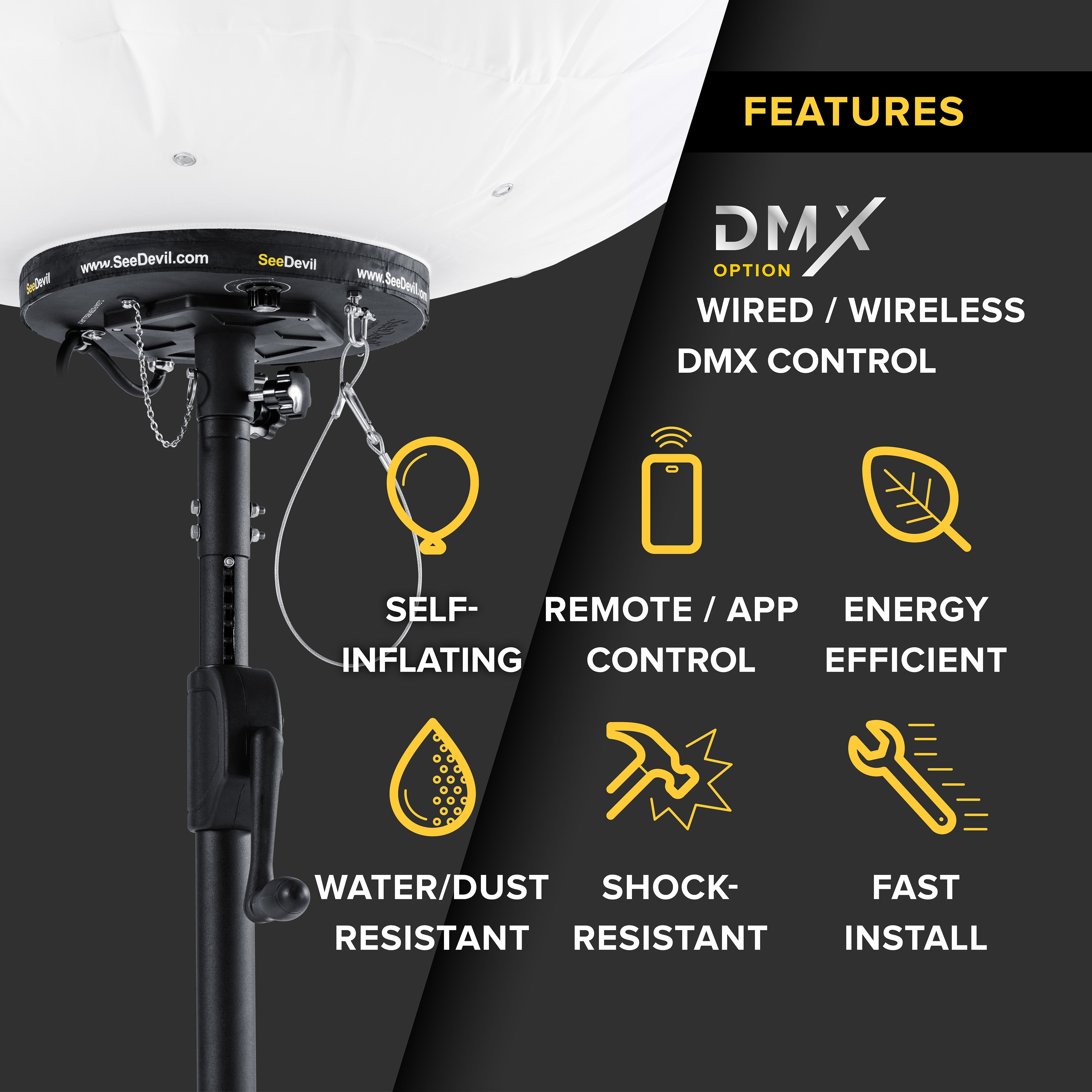 G3 400 Watt RGB+CCT Balloon Light Kit