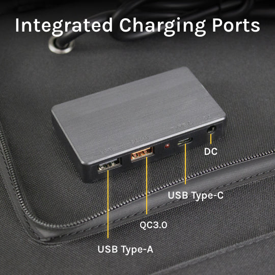 SeeDevil 100W Solar Panel Has Integrated Charging Ports for USB-A, QC3.0, USB-C, and DC