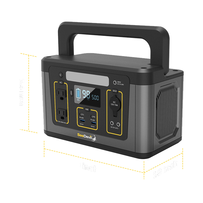 SeeDevil 500W 560Wh Portable Power Station dimensions