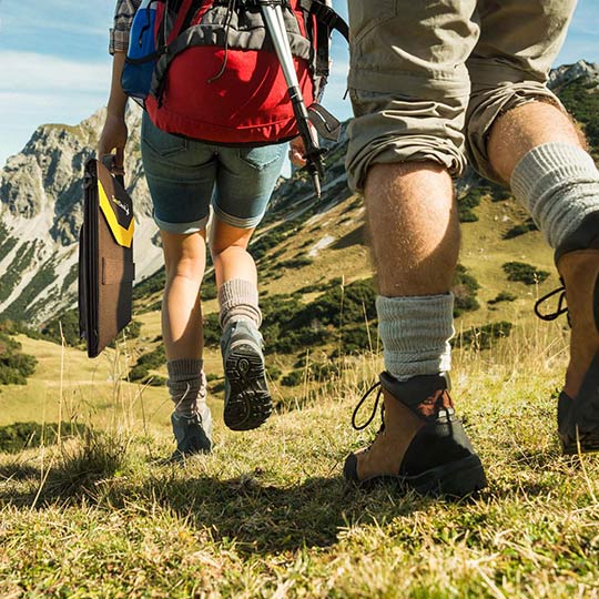 SeeDevil 80W Solar Panel Being Carried on Hiking Trip