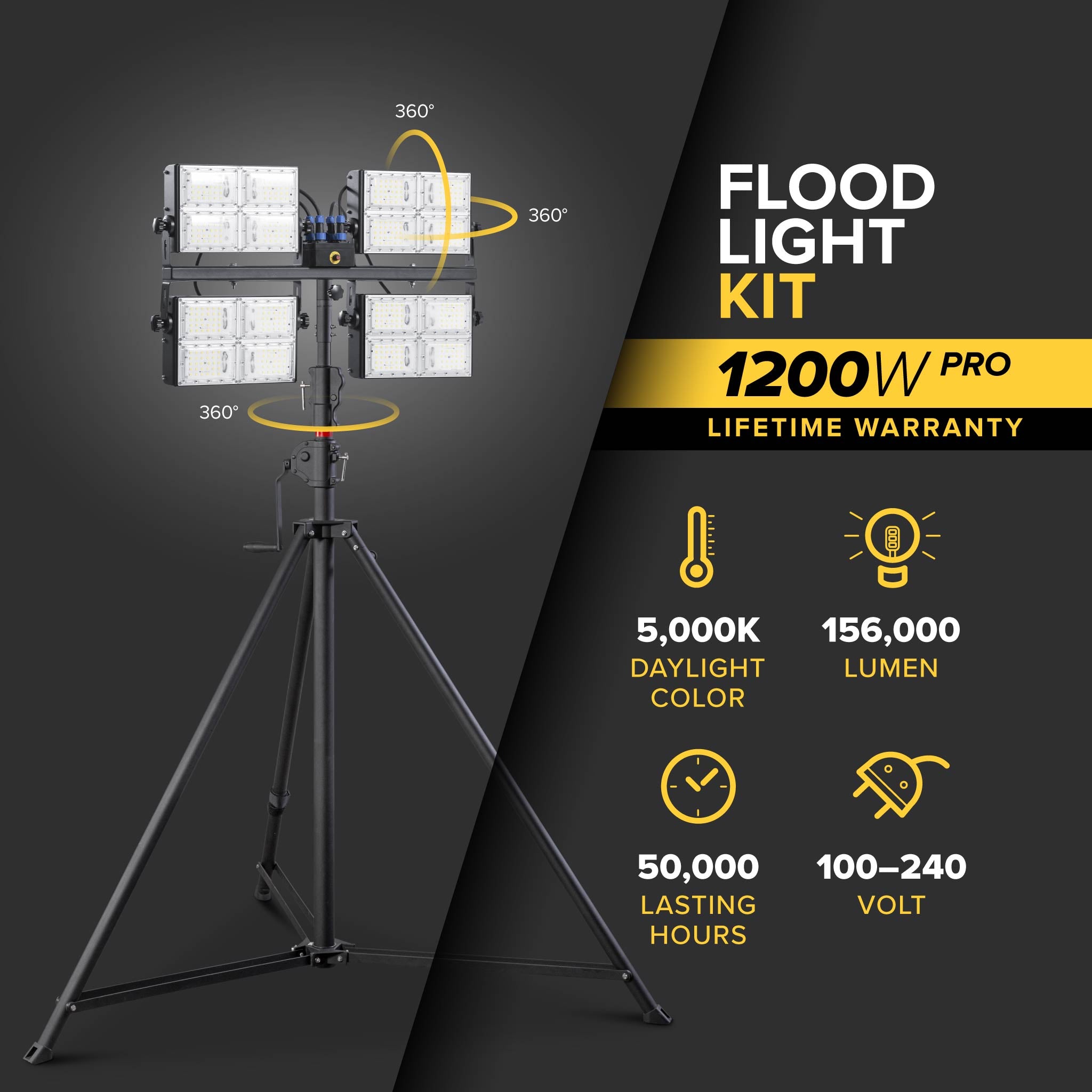1200 Watt Flood Light Kit