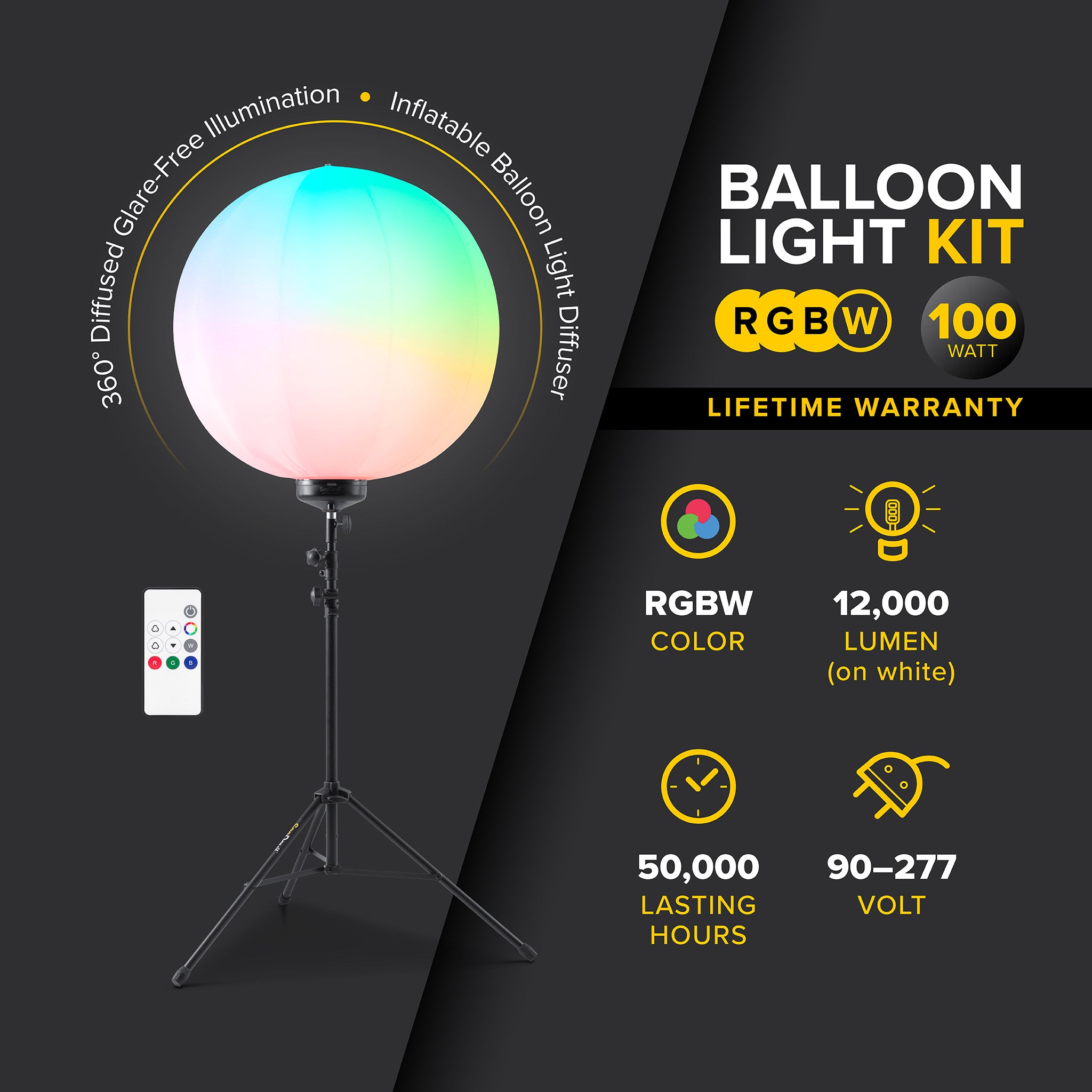 G3 - RGBW 100 Watt Color Changing LED Balloon Light Kit (NEW)