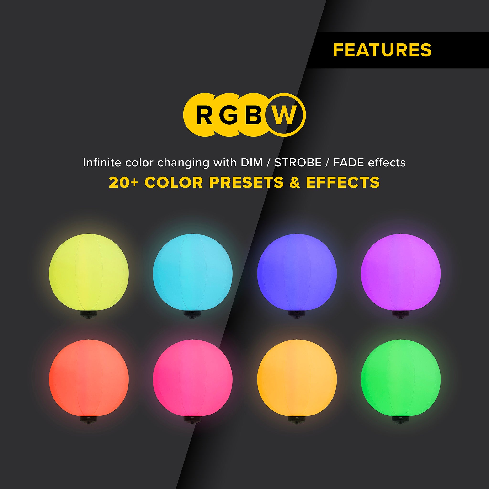 G3 - RGBW 100 Watt Color Changing LED Balloon Light Kit (NEW)