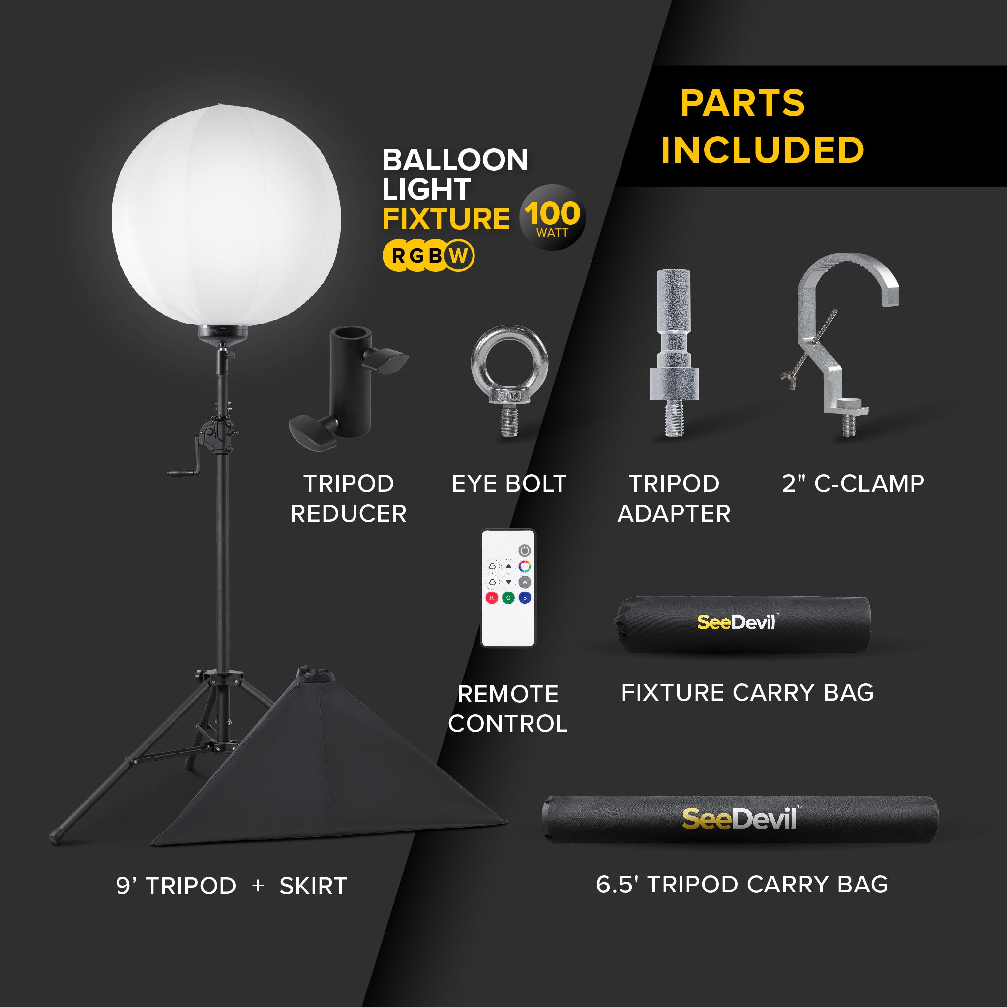 G3 Heavy-Duty 100 Watt RGBW Balloon Light Kit