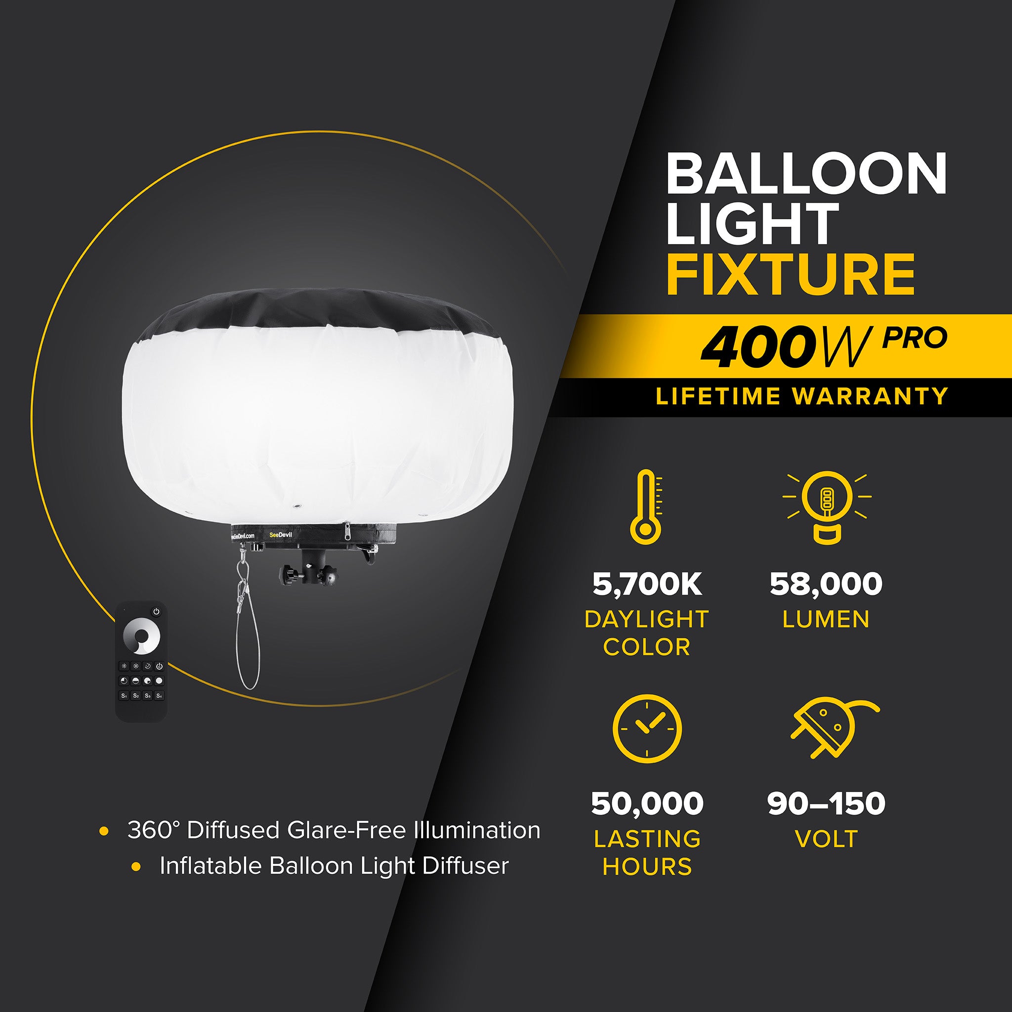 G3 - 400 Watt Balloon Light Fixture (NEW)