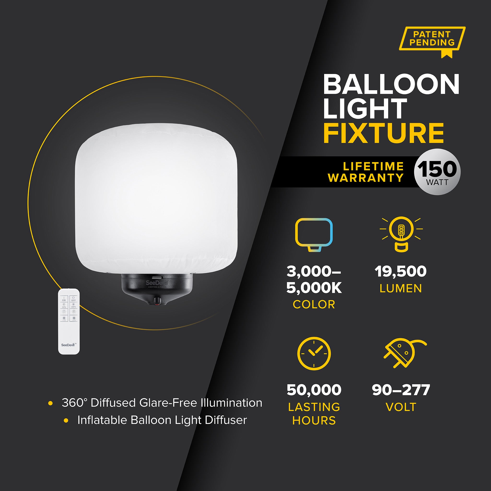 G3 150 Watt Balloon Light Fixture