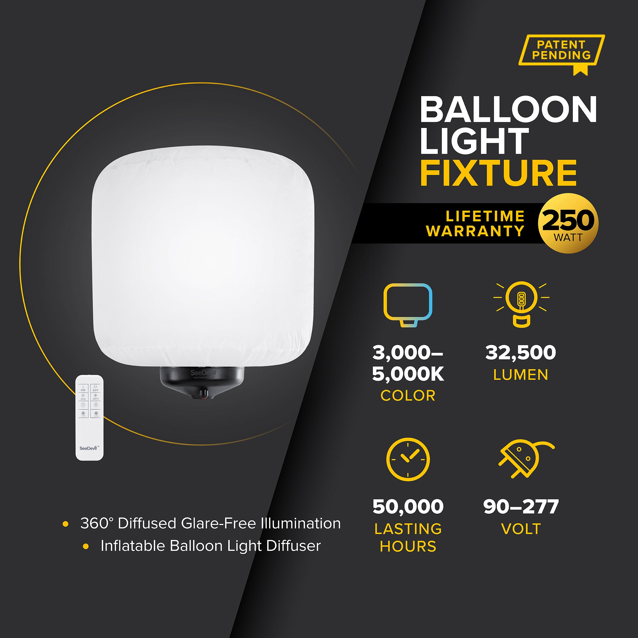 G3 250 Watt Balloon Light Fixture