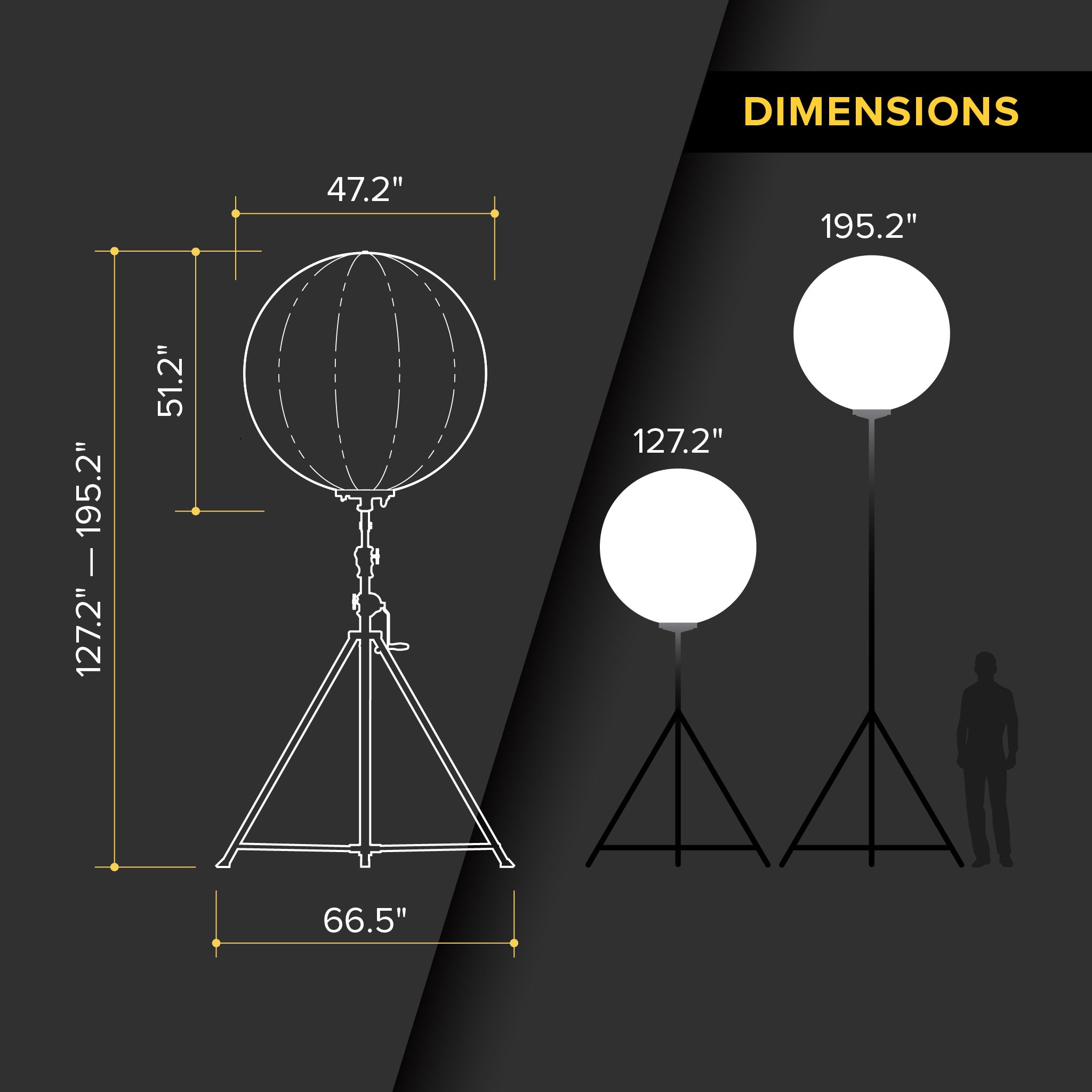 G3 DMX 400 Watt RGB + CCT LED Balloon Light Kit