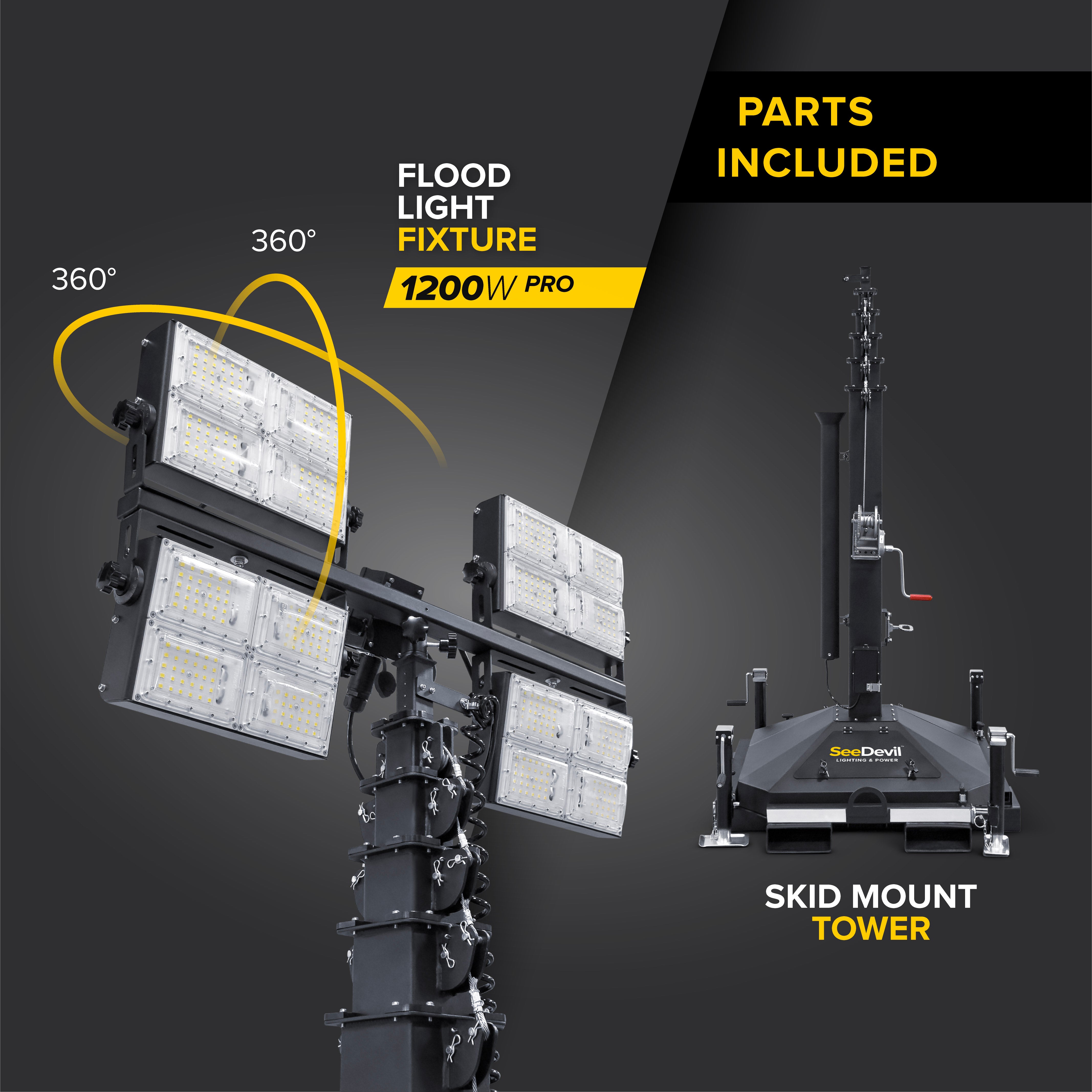 1200 Watt Skid Mount Light Tower