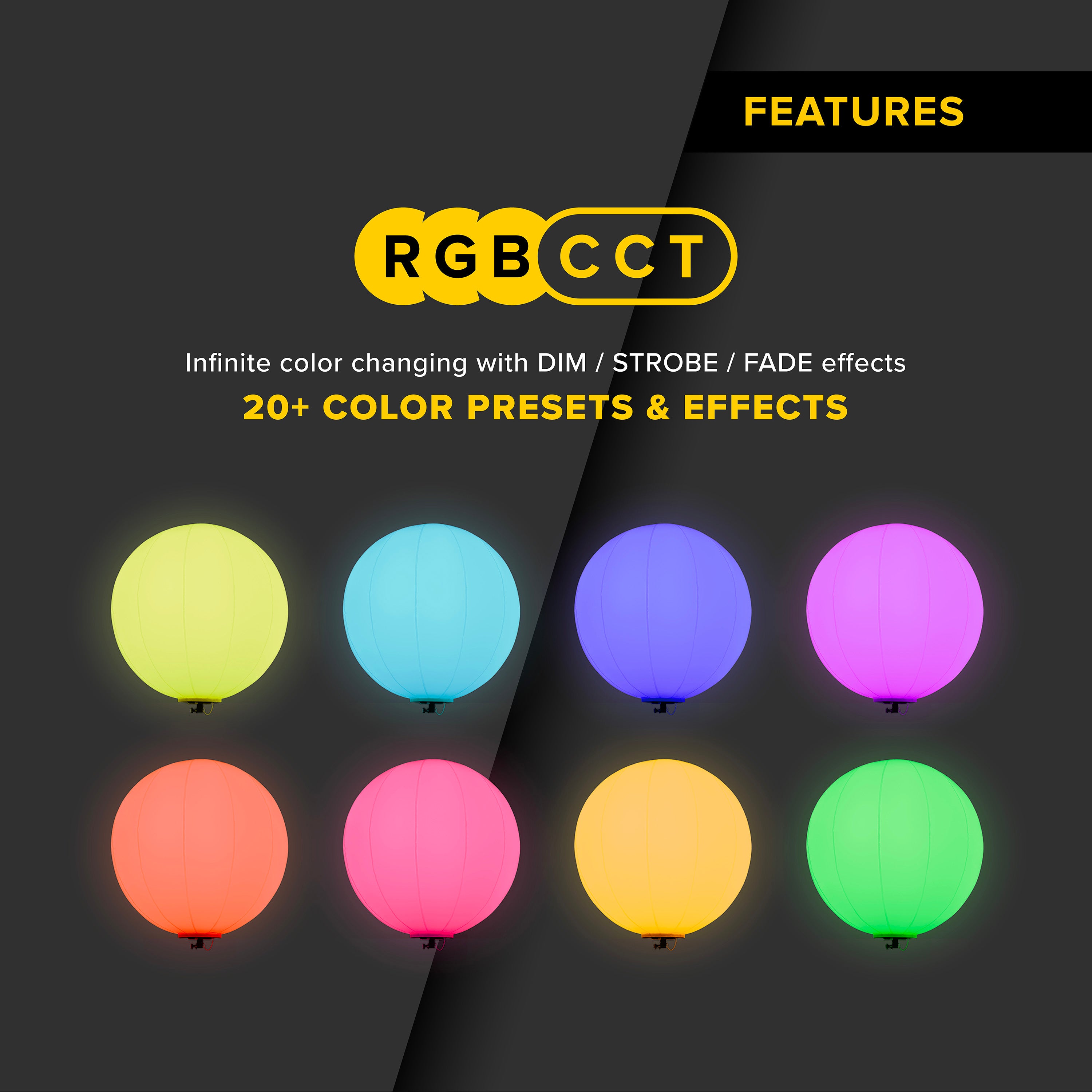 G3 400 Watt RGB+CCT Balloon Light Fixture