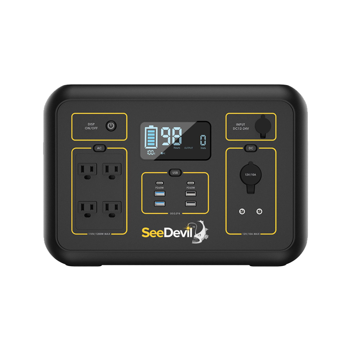 SeeDevil 1200W 1132Wh Portable Power Station front view