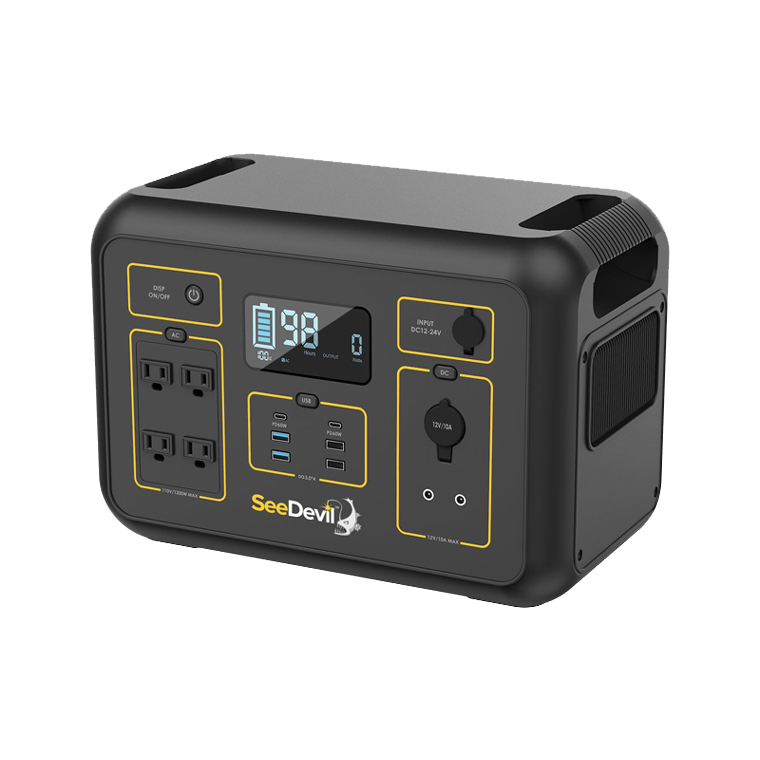 SeeDevil 1200W 1132Wh Portable Power Station angled left view