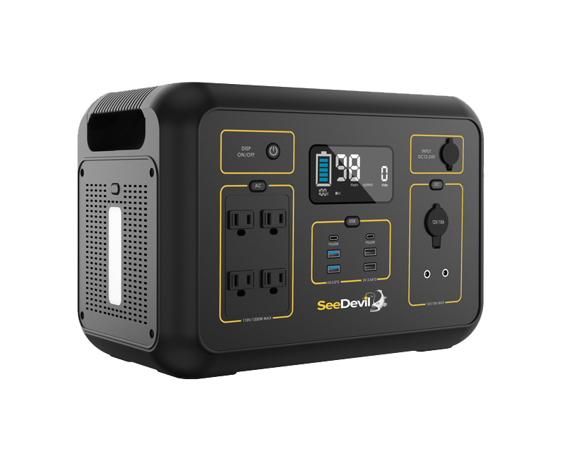SeeDevil 1200W 1132Wh Portable Power Station angled right view