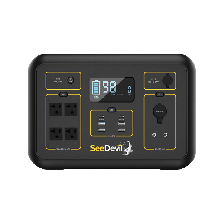 SeeDevil 2000W 2131Wh Portable Power Station Front View