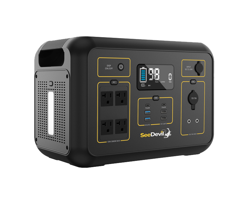 SeeDevil 2000W 2131Wh Portable Power Station angled right view